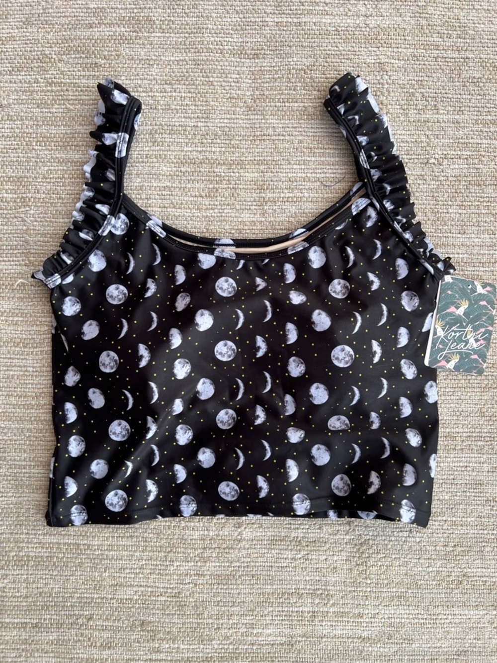Kortni Jeane Swing Crop Top Moon Phases Stars Celestial Cosmic Swim 2XL